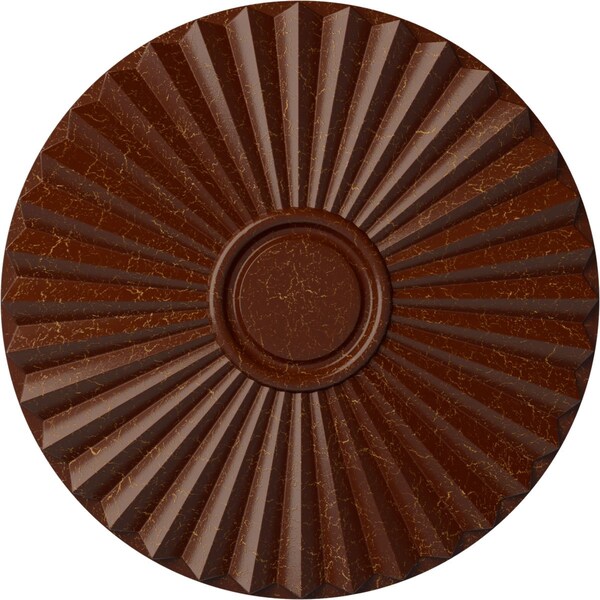 Ekena Millwork Shakuras Ceiling Medallion (For Canopies up to 5"), 19 3/4"OD x 1 3/8"P, Burnished Mahogany Crackle CM20SHBMC - main